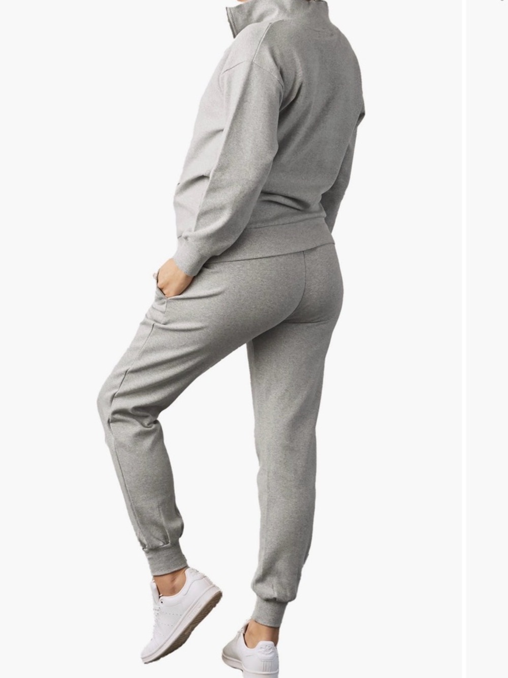 Maternity Jogger Pants and sweater in Light Gray - Picture 2 of 11